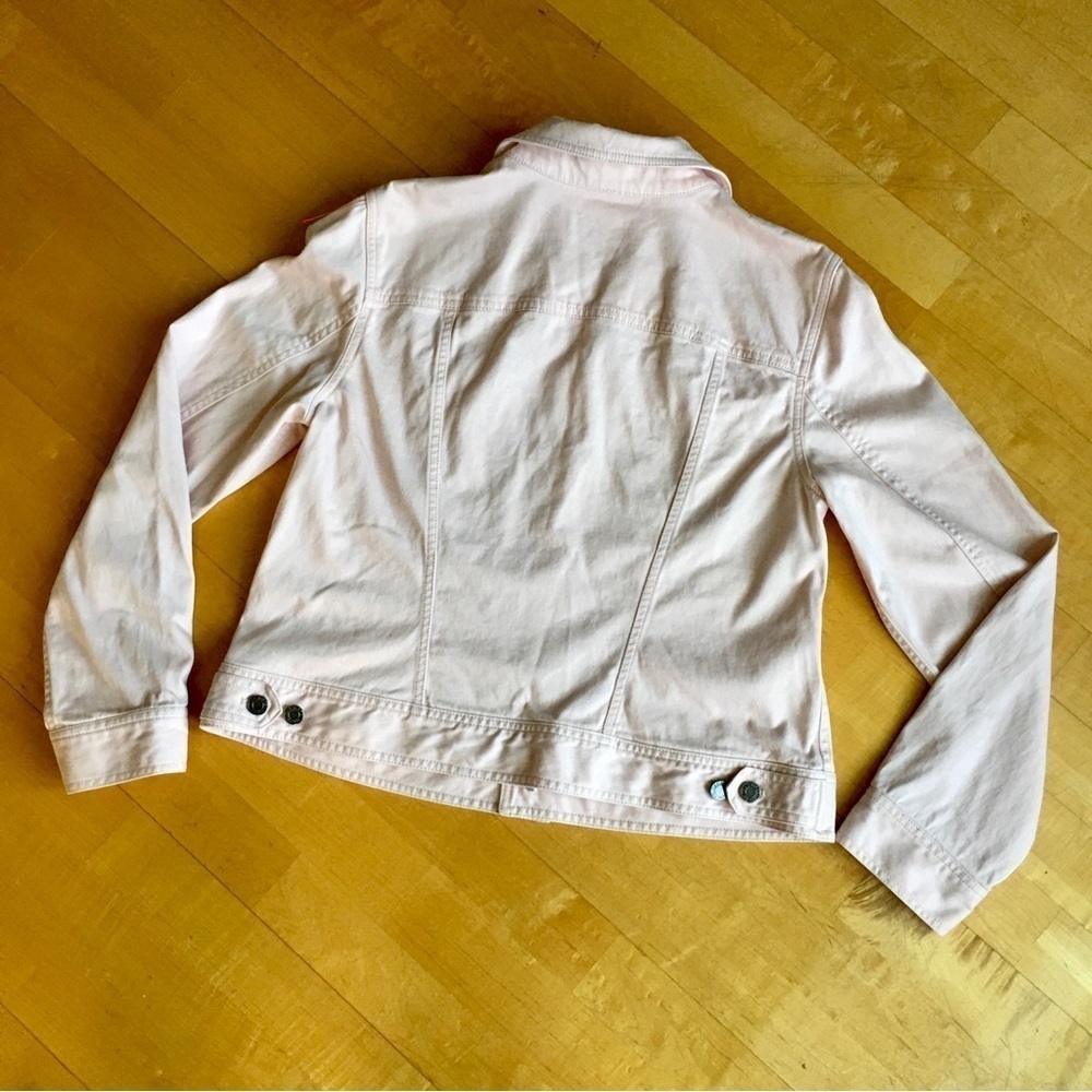 Talbots Jean Jacket, Cotton, Lightweight, Pastel Pink, Size L - Picture 4 of 17